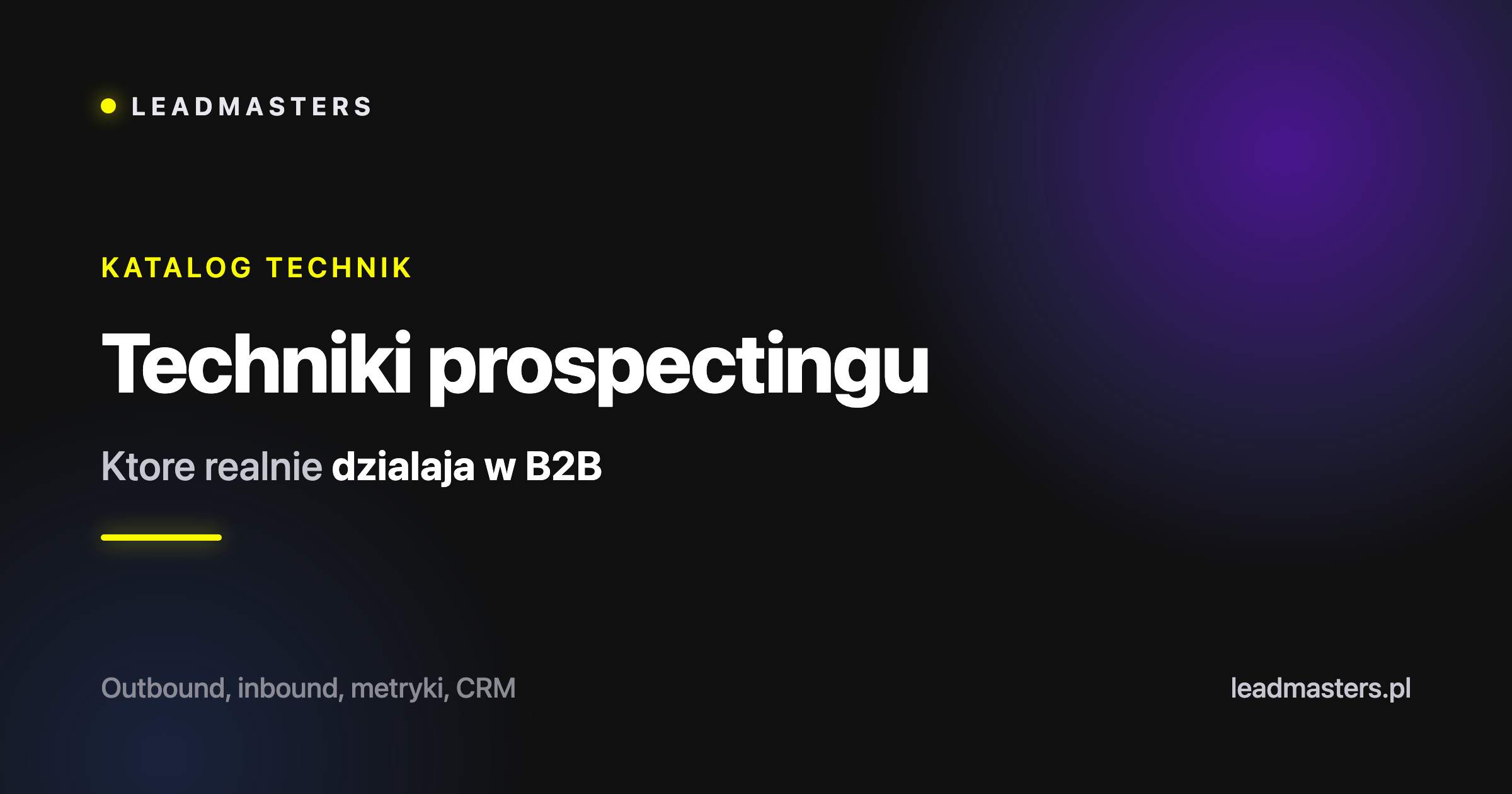 Techniki prospectingu Techniki prospectingu